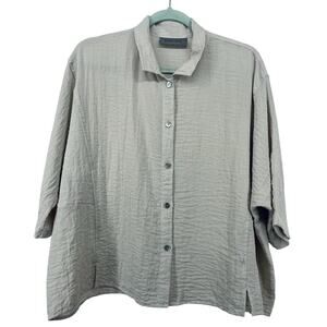Eleven‎ Stitch Design Size S Oversized Travel Crinkle Shirt Boxy Top Lagenlook